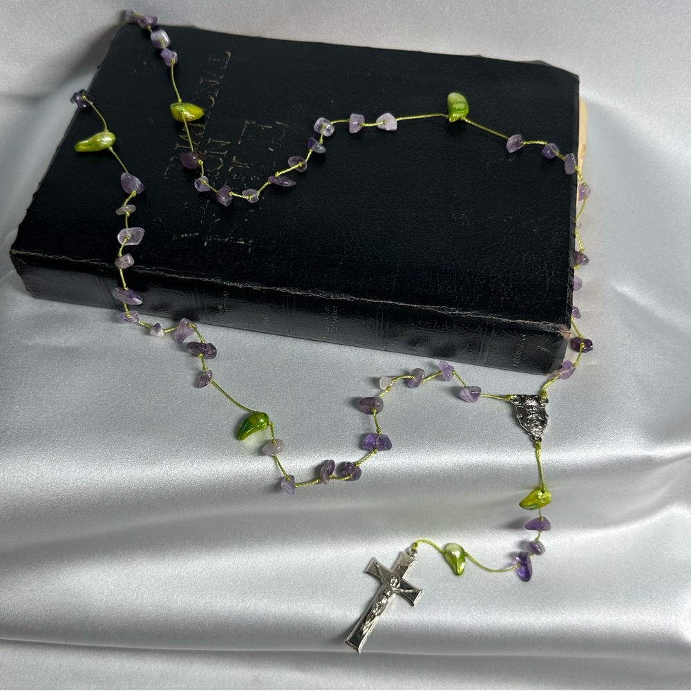 Handmade Genuine Pearl & Stone Rosary